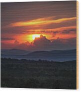 Sunset Over The Catskill Mountains And Rondout Valley Wood Print