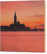 Sunset Over The Grand Canal, Venice, Wood Print
