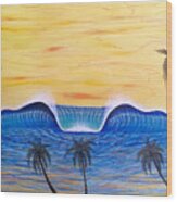 Sunset Surf Dream Wood Print