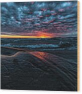 Sunset Surf Wood Print