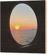 Sunset Through A Porthole Wood Print