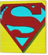 Super Man Wood Print