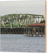 Surf City Swing Bridge Wood Print