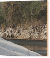 Suwannee River Sand Water And Rock Wood Print