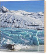 Svinafellsjokull Glacier Iceland Wood Print