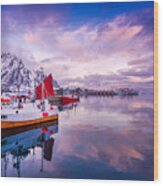 Svolvaer Harbor Wood Print