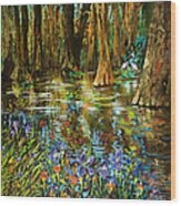 Swamp Iris Wood Print