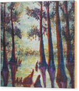 Swamplight Wood Print