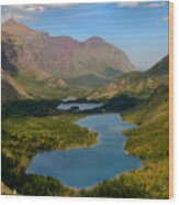Swiftcurrent Lakes Of Many Glacier Wood Print