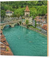 Swimming The River Aare , Bern Wood Print