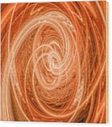 Swirls Of Orange Wood Print