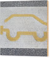 Symbol For Electric Car Wood Print