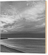 Symphony In The Sky Black And White Wood Print