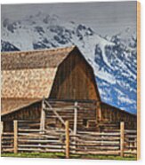 T A Moulton Barn Spring Panorama Wood Print