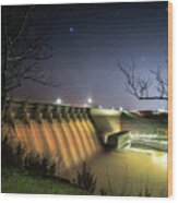 Table Rock Dam Water Release Wood Print