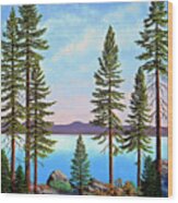 Tall Pines Of Lake Tahoe Wood Print