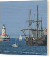 Tall Ships Wood Print