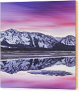 Tallac Reflections, Lake Tahoe Wood Print