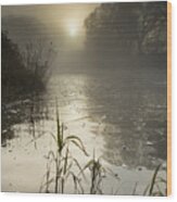 Tamar River Winter  Sunrise, England Wood Print