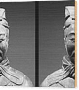 Terracotta Warrior Army Of Qin Shi Huang Di - Mono 4 Wood Print