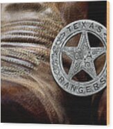Texas Rangers And Lucchese Boots Wood Print