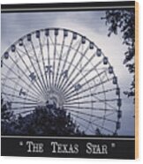 Texas Star In Blue Wood Print