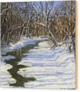 The Assabet River In Winter Wood Print