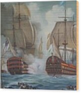 The Battle Of Trafalgar Wood Print