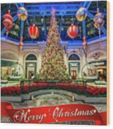 The Bellagio Conservatory Christmas Tree Card Wood Print