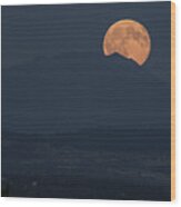 The Blue Moon Rising Wood Print
