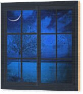 The Blue Window Wood Print