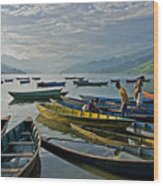 The Boats Of Phewa Tal In Nepal #2 Wood Print