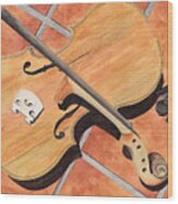 The Broken Violin Wood Print