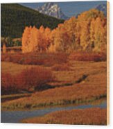 The Cathedral Group From North Of Oxbow Bend Wood Print
