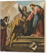 The Christ And Saint Peter Wood Print