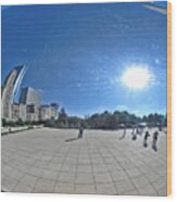 The Cloud Gate In Chicago Wood Print