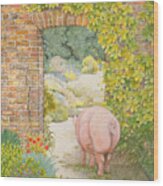 The Convent Garden Pig Wood Print