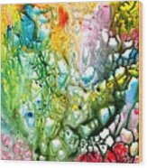 The coral abstract painting  Wood Print