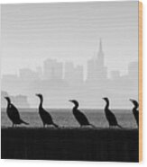 The Cormorant Overlook By Mary Sheft Wood Print