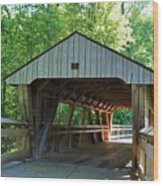 The Covered Bridge At Wildwood Wood Print