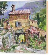 The Gate Keepers House In Provence Wood Print