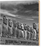 The Guardians - Easter Island Wood Print
