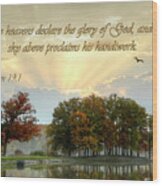 The Heavenly Morning Card Wood Print