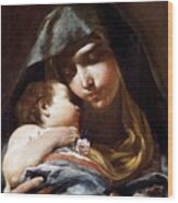 The Holy Child And Blessed Mary Wood Print