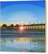The Huntington Beach Pier Wood Print