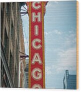 The Iconic Chicago Theater Sign Wood Print
