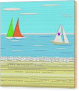 The Ideal Nautical Beach Day Wood Print