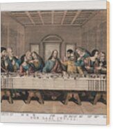 The Last Supper - Vintage Currier And Ives Print Wood Print
