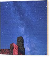 The Milky Way Over The Crest House Wood Print