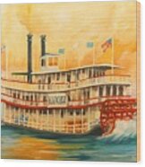 The Natchez Riverboat Wood Print